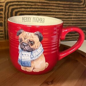 Red Mug with Pug Design